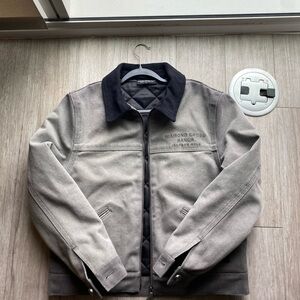 Grey Canvas Suede Collar Ranch Jacket